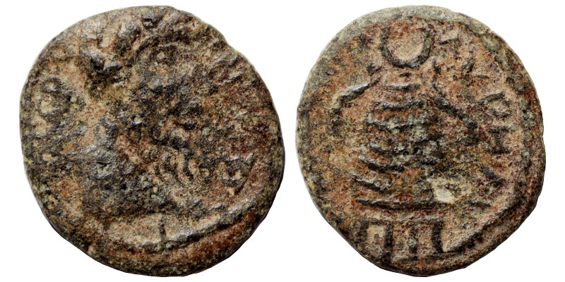 MESOPOTAMIA. Carrhae. Caracalla 198-217. Ae (bronze, 1.45 g, 15 mm). Laureate he...