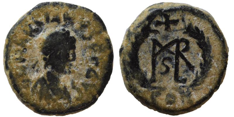 Marcian, 450-457. Nummus (bronze, 1.21 g, 12 mm), Constantinople. D N MARCIANVS ...