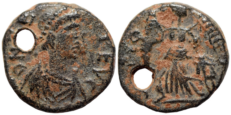 Zeno, 476-491. Nummus (bronze, 1.30 g, 13 mm), Constantinople. DN [Z]E[NO] PE VG...