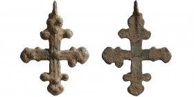 Byzantine Cross Ae (bronze, 5.66 g, 41 mm). 7th - 13th century AD. Very Fine