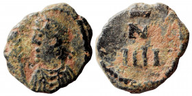 VANDALS. Municipal coinage of Carthage, circa 480-533. 4 Nummi (bronze, 0.85 g, 12 mm), circa 523-533. Diademed, draped and cuirassed imperial bust to...