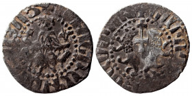 ARMENIA. Levon I, 1187-1219. Tram (silver, 2.38 g, 21 mm). King seated on lion throne. Rev. Heraldic lions flanking patriarchal cross. Nearly very fin...