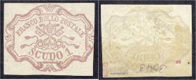 Ausland
Italien
Kirchenstaat
1 Sc Päpstliches Wappen 1852, ungebraucht mit Falz, geprüft Pfenninger. Mi. 3.000,-€.
* Michel 11.