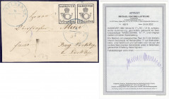 Deutschland
Altdeutschland
Hannover
1/2 Gr. Posthorn unter Krone 1860, schwarz, weiße Gummierung, geschnitten, gebraucht mit Zweikreisstempel ,,HAS...