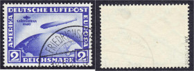 Deutschland
Deutsches Reich
2 M Südamerika 1930, sauber gestempelt, geprüft Schlegel BPP. Mi. 400,-€.
gestempelt. Michel 438 Y.