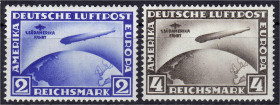 Deutschland
Deutsches Reich
2 M + 4 M Südamerikafahrt 1930, ungebraucht mit Falz. Mi. 650,-€.
* Michel 438-439.