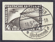 Deutschland
Deutsches Reich
4 M Südamerikafahrt 1930, sauber gestempelt auf Briefstück, signiert. Mi. 500,-€.
gestempelt. Michel 439 Y.