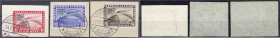 Deutschland
Deutsches Reich
1 M - 4 M Polarfahrt 1931, komplett gestempelter Satz auf Briefstücken, jeder Wert geprüft Schlegel BPP. Mi. 1.300,-€.
...