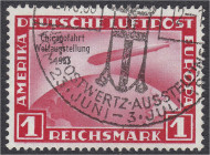 Deutschland
Deutsches Reich
1 M Chicagofahrt 1933, sauber gestempelt, geprüft Schlegel BPP. Mi. 500,-€.
gestempelt. Michel 496.