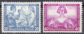 Deutschland
Deutsches Reich
20 Pf. + 40 Pf. Wagner 1933, zwei ungebrauchte Werte mit Falz in Luxuserhaltung.
* Michel 505 + 507.