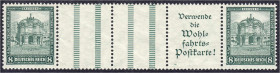Deutschland
Deutsches Reich
Zusammendrucke
Nothilfe 1930, postfrischer Zusammendruck 8+Z+Z+A1.3+8 in Luxuserhaltung, ungefaltet. Mi. 750,-€.
** Mi...