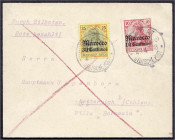 Deutschland
Deutsche Auslandspostämter und Kolonien
Deutsche Post in Marokko
30 C. Mischfrankatur 1905/1906, tarifmäßige Frankatur auf Eilbotenbrie...