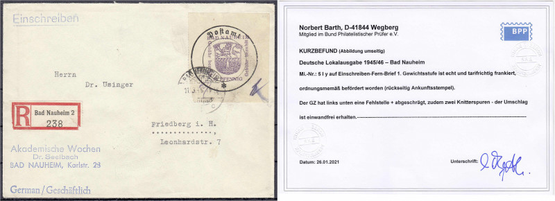 Deutschland
Deutsche Lokalausgaben
Bad Nauheim
84 Pf. Postverschlusszettel 19...