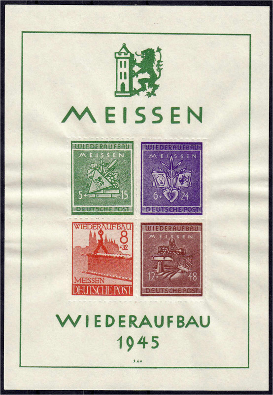 Deutschland
Deutsche Lokalausgaben
Meissen
Meissen-Block Wiederaufbau 1946, p...