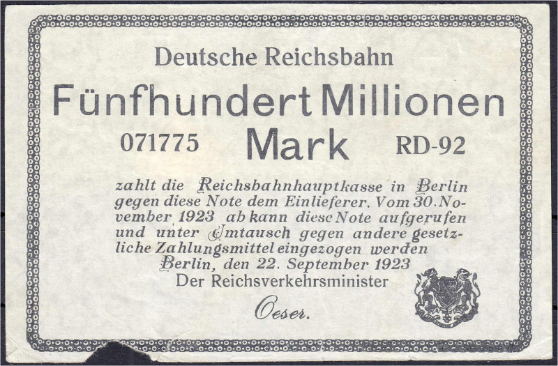 Deutsches Notgeld und KGL
Berlin (Brandenburg)
Deutsche Reichsbahn, der Verkeh...