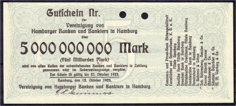 Deutsches Notgeld und KGL
Hamburg (Hamburg)
Vereinigung von Hamburger Banken u...