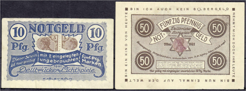 Deutsches Notgeld und KGL
Köln-Dellbrück (Rheinland)
Dellbrücker Lichtspiele, ...