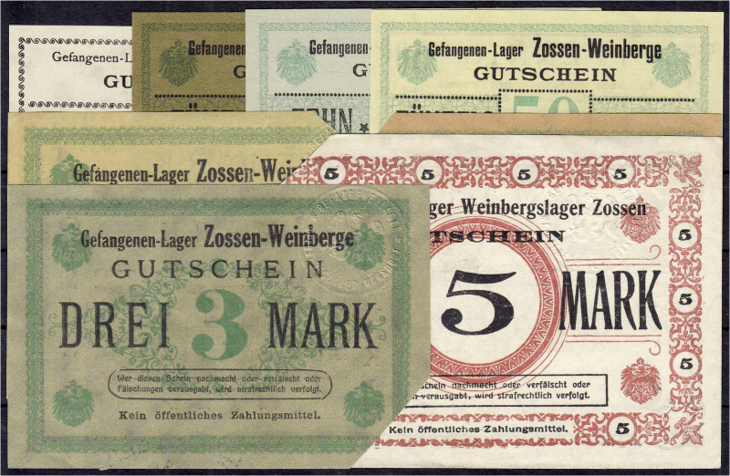 Deutsches Notgeld und KGL
Zossen Weinberge (Brandenburg)
Gefangenenlager, 7 ve...