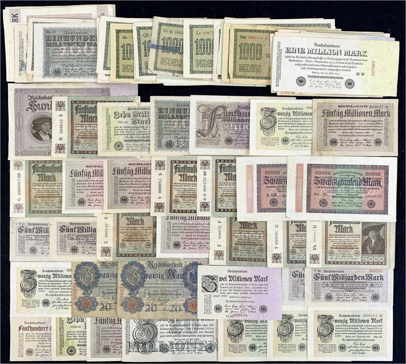 Lots
Deutschland
Reichsbanknoten, interessante Sammlung von ca. 100 Inflations...