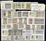 Lots
Deutschland
Reichsbanknoten, interessante Sammlung von ca. 100 Inflationsscheinen. Alle mit niedriger KN-Nr. unter 1000 gesammelt, ab KN. 00000...