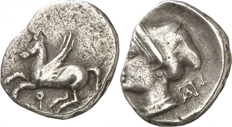 (345-307 a.C.). Corintia. Corinto. Dracma. (S. 2643) (CNG. IV, 1869). Cospel irr...