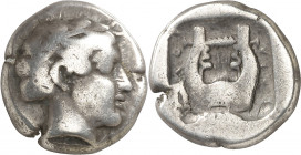 (430-400 a.C.). Jonia. Colofón. Dracma. (S. 4344 var) (SNG. Múnich, 538). 5,38 g. MBC.