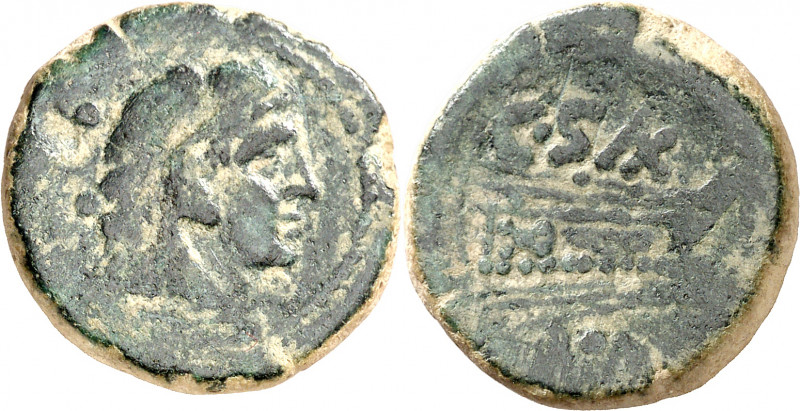 (169-157 a.C.). Gens Clovia. Cuadrante. (Spink 1108) (Craw. 173/4). 7,28 g. MBC-...