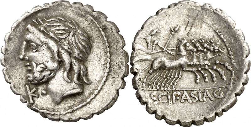 (hacia 106 a.C.). Gens Cornelia. Denario. (Bad. 24) (S. 24c) (Craw. 311/1b). Dos...