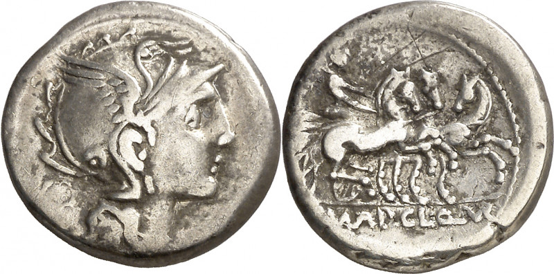 (hacia 111-110 a.C.). Gens Mallia. Denario. (Bab. 2) (Craw. 299/1b). 3,83 g. MBC...
