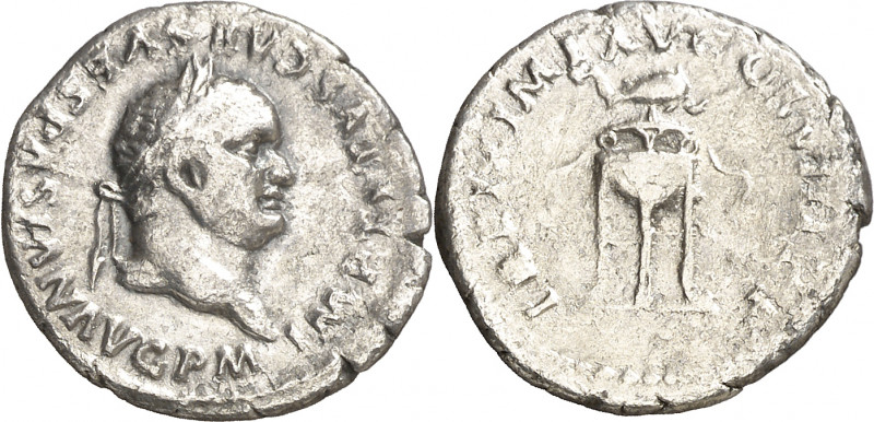 (80 d.C.). Tito. Denario. (Spink 2518 var) (S. 321) (RIC. 128). 3 g. MBC.