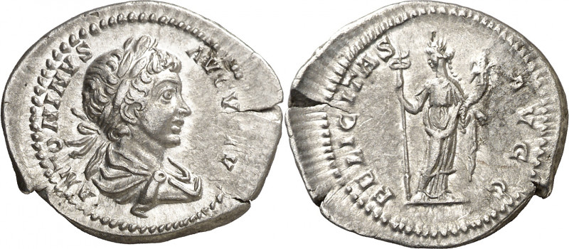 (200 d.C.). Caracalla. Denario. (Spink 6798 var) (S. 61a) (RIC. 35). 3,32 g. MBC...