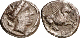 Emporiton (Sant Martí d'Empúries). Dracma. (FAB. 1108) (ACIP. 169). Tipo "Serinyà". 4,67 g. MBC-.