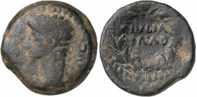Octavio Augusto. Iulia Traducta (Algeciras). As. (FAB. 1614) (ACIP. 3352). 9,76 g. BC/BC+.