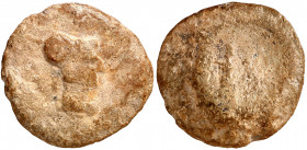 Serie de Atenea y Victoria. Plomo monetiforme. (CCP. pág. 22, nº 3). 56,32 g. BC.