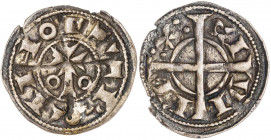 Alfons I (1162-1196). Barcelona. Diner. (Cru.V.S. 296) (Cru.C.G. 2100). Ex Áureo 27/09/2000, nº 442. 0,85 g. MBC.