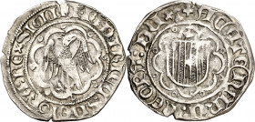 Frederic IV de Sicília (1355-1377). Sicília. Pirral. (Cru.V.S. 613) (Cru.C.G. 2588) (MIR.194/1). Las X són pequeñas cruces en aspa y la L està al revé...