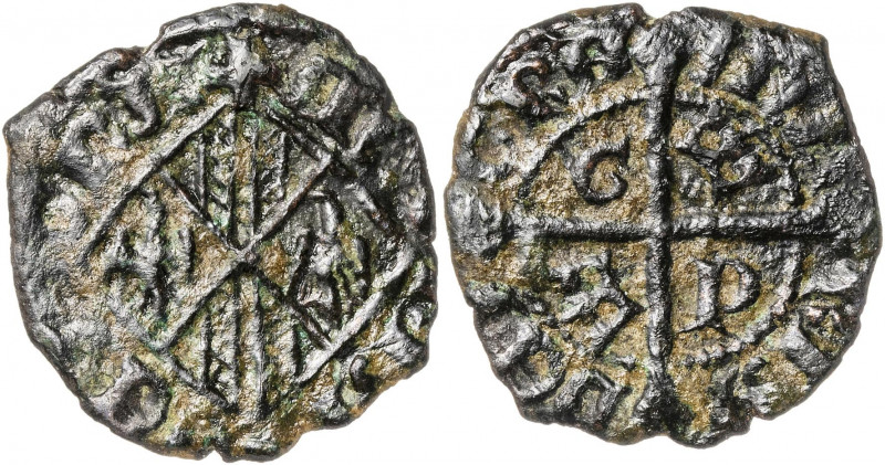 Maria y Martí el Jove de Sicília (1395-1402). Sicília. Diner. (Cru.V.S. 732 var)...