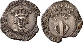 Alfons IV (1416-1458). València. Mig ral. (Cru.V.S. 865) (Cru.C.G. 2911). Cospel faltado. 1,57 g. (MBC+).