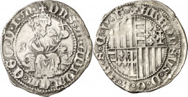 Alfons IV (1416-1458). Nàpols. Carlí. (Cru.V.S. 889 var) (Cru.C.G. 2933 var) (MIR. 54/6 var). 3,26 g. MBC+.
