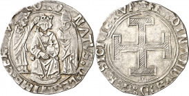 Ferran I de Nàpols (1458-1494). Nàpols. Coronat. (Cru.V.S. 1001) (Cru.C.G. 3409) (MIR. 66/3). 4 g. MBC+.