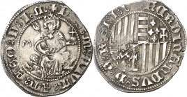 Ferran I de Nàpols (1458-1494). Nàpols. Carlí. (Cru.V.S. 1030) (Cru.C.G. 3443) (MIR. 72/4). 3,56 g. MBC+.