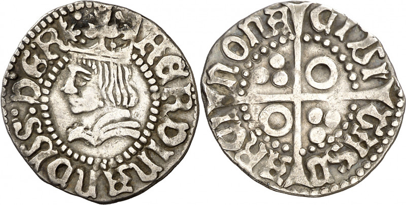 Ferran II (1479-1516). Barcelona. Mig croat. (Cru.V.S. 1143 var) (Cru.C.G. 3076e...