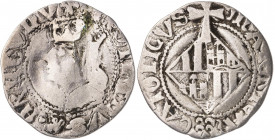 Ferran II (1479-1516). Mallorca. Ral. (Cru.V.S. 1177) (Cru.C.G. 3094). Hojita. 1,60 g. BC/MBC-.