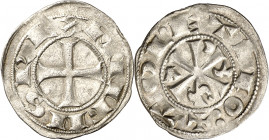 Alfonso VI (1073-1109). Toledo. Dinero. (AB. 5 var) (M.M. A6:10.6). Vellón rico. 1,14 g. EBC-.