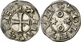 Alfonso VI (1073-1109). Toledo. Dinero. (AB. 8.2). Escasa. 0,81 g. MBC+.