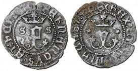 Reyes Católicos. Sevilla. 1 blanca. (AC. 45). 1,43 g. MBC-.