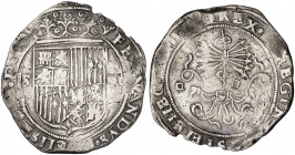 Reyes Católicos. Sevilla. 4 reales. (AC. 564 var). Ex Colección Isabel de Trastámara 13/12/2018, nº 993. Muy rara. 12,96 g. MBC-.