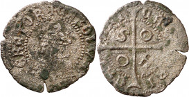 s/d. Carlos I. Sardenya (Càller). 1 callerès. (Cru.C.G. 4188) (MIR. 36). Cospel grande. Escasa. 0,82 g. MBC-/MBC.
