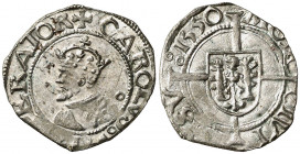 1550. Carlos I. Besançon. 1/2 carlos. (Vti. falta). Brillo original. Ex Áureo & Calicó 28/05/2008, nº 226. 0,77 g. MBC+/EBC-.