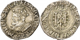 1544. Carlos I. Besançon. 1 carlos. (Vti. falta). 1 g. MBC+.